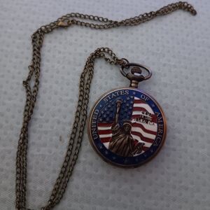 United States of America Pocket Watch Necklace